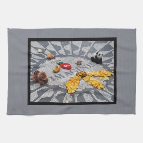 Imagine Strawberry Fields Central Park NYC plaque Towel