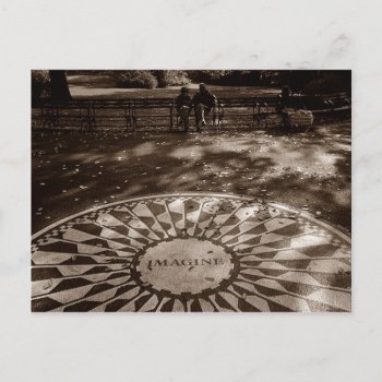 Imagine Strawberry Fields Tribute Central Park Nyc Postcard by rainsplitter at Zazzle