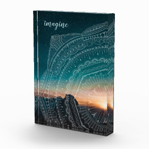 Imagine Sunset Starry Night Mandala Elegant Photo Block