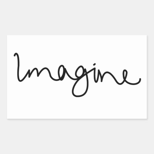 Imagine The iconic song Imagine all the people Rectangular Sticker