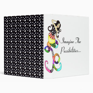 "Imagine The Possibilities" Colorful Mermaid Muse 3 Ring Binder
