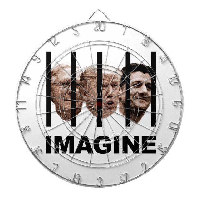 Imagine Trump, McConnell and Ryan Behind Bars Dartboard (Front)