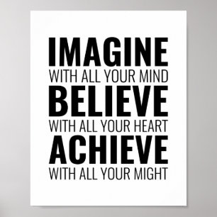 Imagine with all your mind Motivational Quote Poster