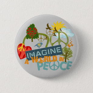Imagine World Peace Pinback Button