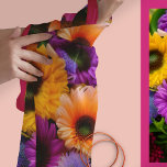Imagined Pink Purple and Orange Flowers Scarf<br><div class="desc">In this artwork there are delicate apricot orange roses,  and amazing pink and purple flowers that only exist in my imagination. That imagining was made possible with AI art.</div>