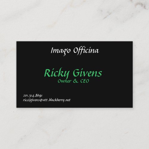 Imago Officina, Ricky Givens, Owner &amp; CEO, 201.... Business Card Templates
