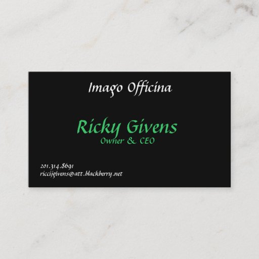 Customizable Imago Officina, Ricky Givens, Owner &amp; CEO, 201.... Business Card Templates