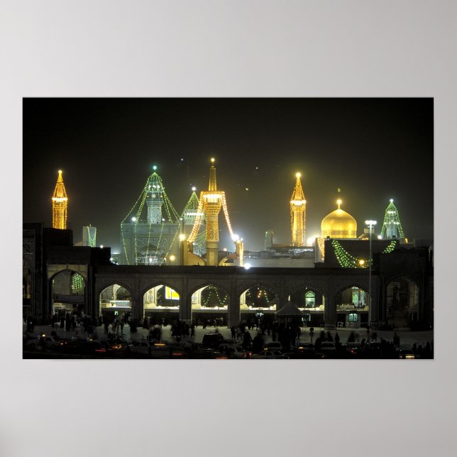 Imam Reza Shrine Complex at night, Mashhad, Poster (Front)