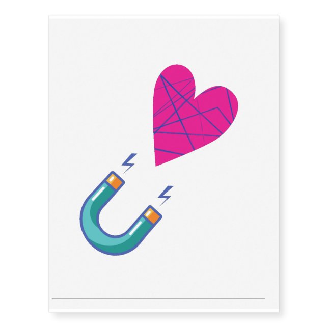Imán atrapa corazones temporary tattoos (Front)