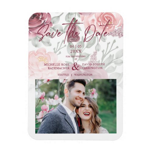 Imn Romantic Modern Classic Floral Pink Shades Ph Magnet
