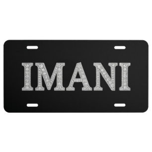 Imani Aluminum License Plate