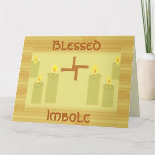 Imbolc Blessings, St Brigid Cross Greeting Card