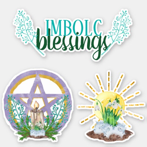 Imbolc Blessings Wicca Sabbat Pentacle  Sun Sticker