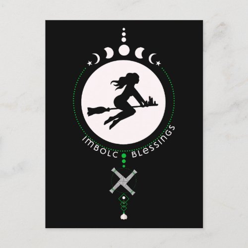 Imbolc Blessings witch Postcard