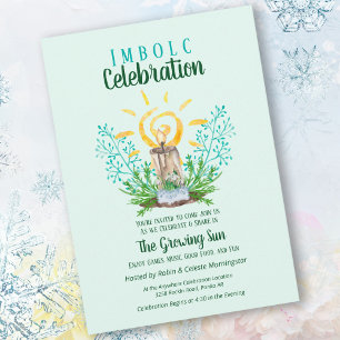 Imbolc Candle Growing Sun Pagan Celtic Holiday Invitation