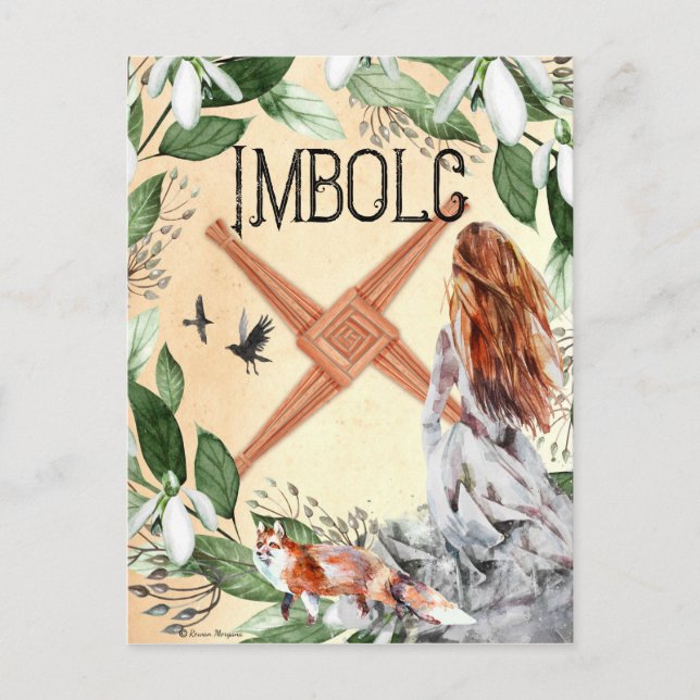 Imbolc Candlemas Pagan Fantasy Art Postcard (Front)