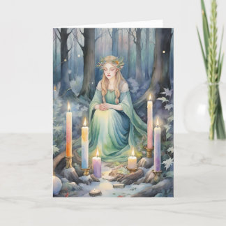 Imbolc Goddess Candlemas Forest Celtic Wiccan Holiday Card