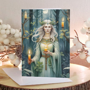 Imbolc Goddess Candlemas Forest Celtic Wiccan Holiday Card