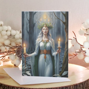 Imbolc Goddess Candlemas Forest Celtic Wiccan Holiday Card