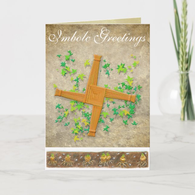 Imbolc Greetings Holiday Card (Front)