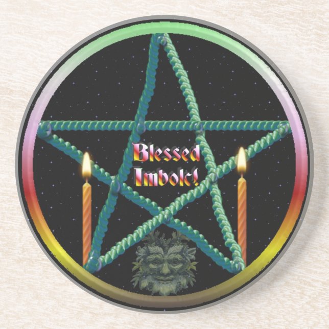 Imbolc Pentacle Coaster (Front)
