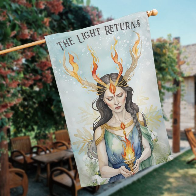 Imbolc Snowflake Wiccan Goddess Holiday House Flag (Imbolc Snowflake Wiccan Goddess Holiday House Flag)