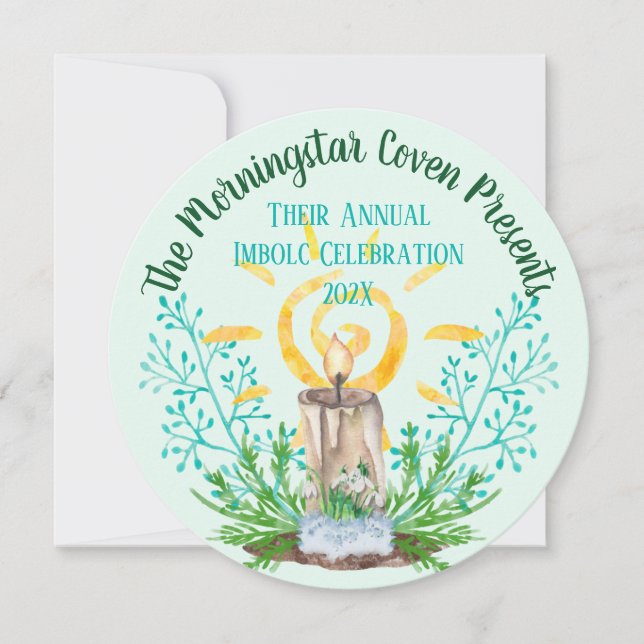 Imbolc Spiral Sun Wicca Sabbat Holiday Invitation (Front)