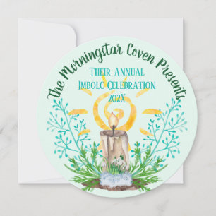 Imbolc Spiral Sun Wicca Sabbat Holiday Invitation