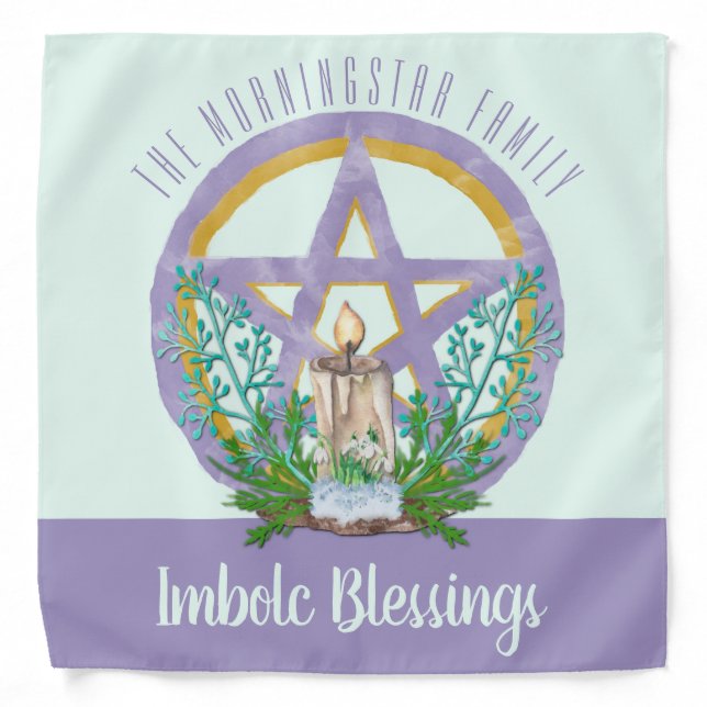 Imbolc Wicca Coven Pagan Holiday Altar Cloth Bandana (Front)