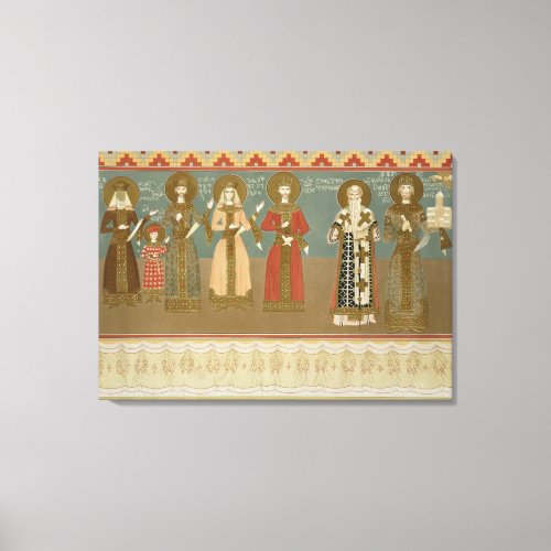 Imereth frescoes from the Gelati Monastery plate Canvas Print