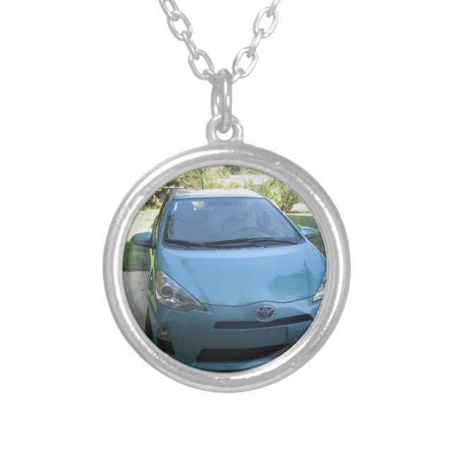 IMG_2140.JPG Prius Toyota car Silver Plated Necklace (Front)