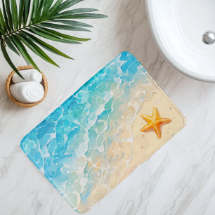 Imitation Beach Sand Starfish Anime Style Bath Mat