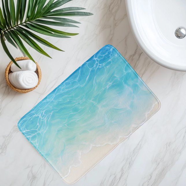 Imitation Beach Sand Under Clear Water Anime Style Bath Mat (Creator Uploaded)