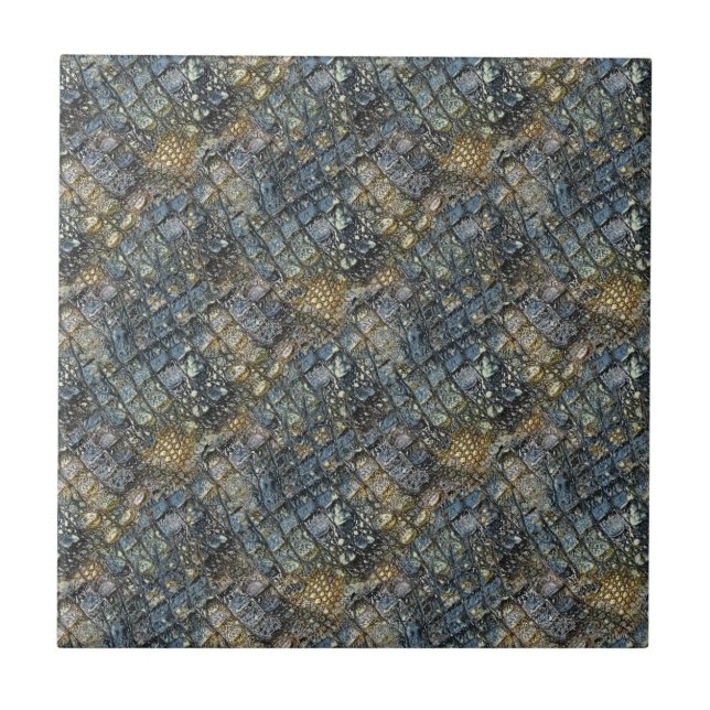 Imitation crocodile skin. Animal print. Ceramic Tile (Front)
