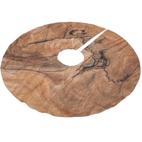 Imitation Wood With Knots Brushed Polyester Tree Skirt