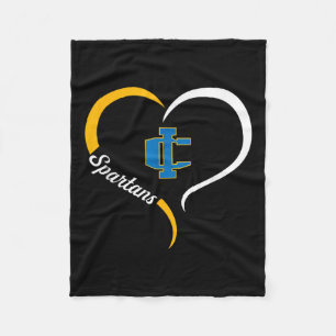 Imlay City Spartans Logo Half Heart Slogan Hs Fleece Blanket