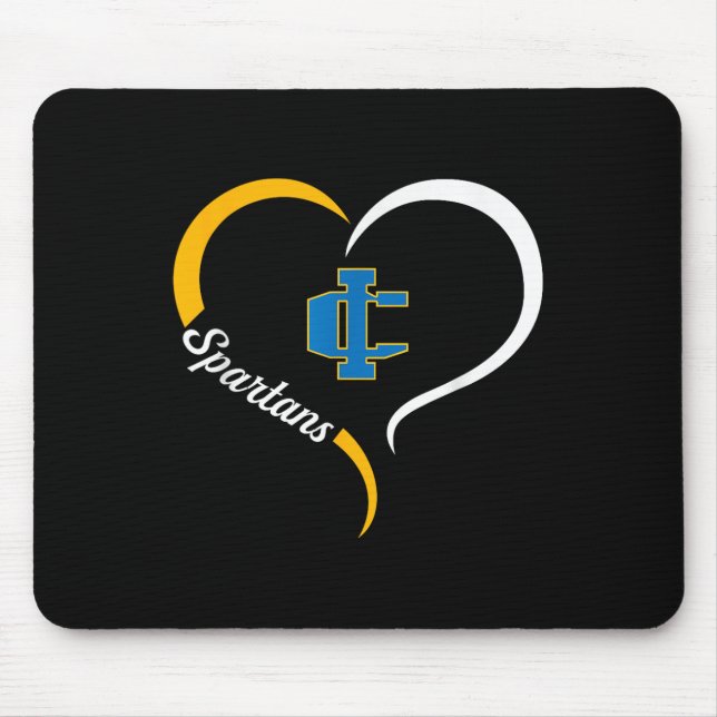 Imlay City Spartans Logo Half Heart Slogan Hs  Mouse Pad (Front)