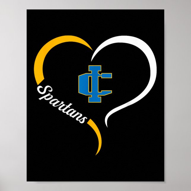 Imlay City Spartans Logo Half Heart Slogan Hs  Poster (Front)