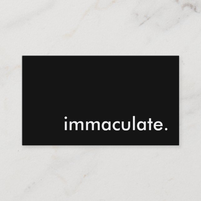 immaculate. business card (Front)