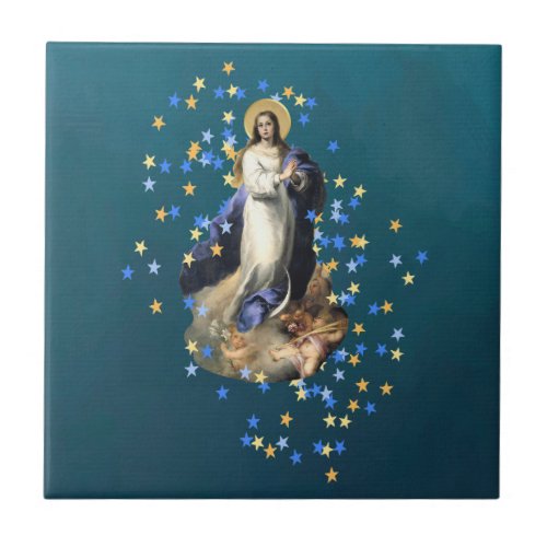 Immaculate Conception Assumption Virgin  Ceramic Tile