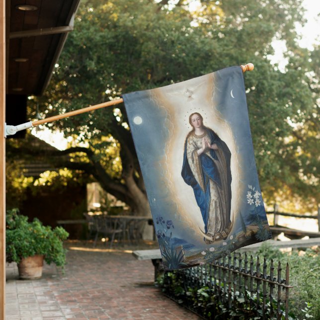Immaculate Conception Assumption Virgin Sanchez  H House Flag (In SItu)
