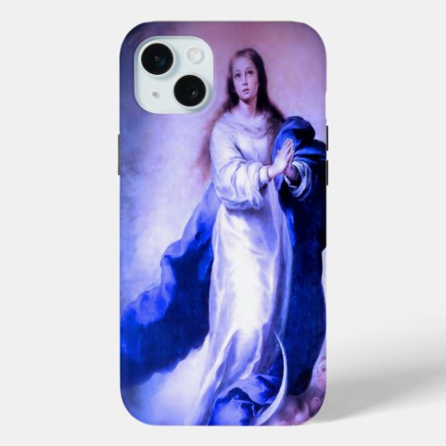Immaculate Conception Blue iPhone 15 Plus Case