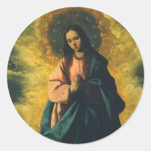 Immaculate Conception by Francisco de Zurbaran Classic Round Sticker