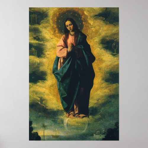 Immaculate Conception by Francisco de Zurbaran Poster