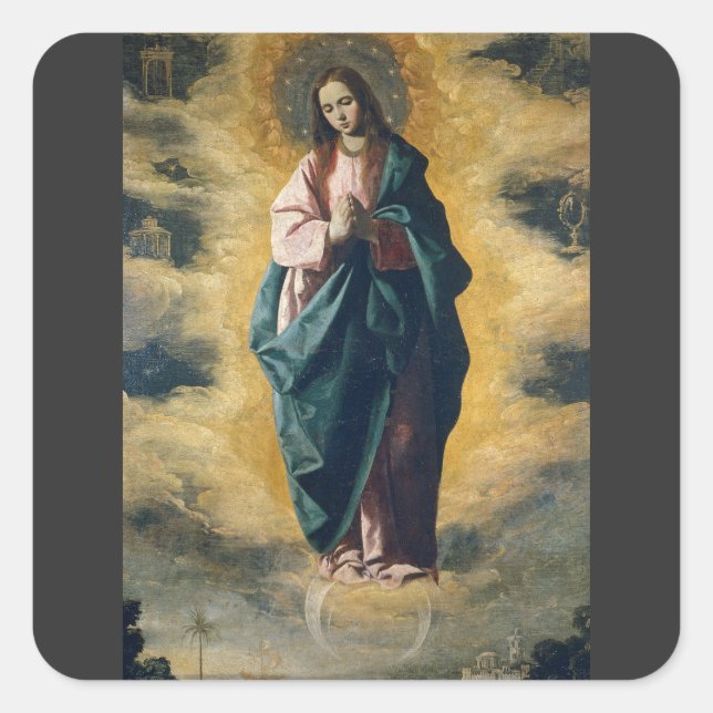 Immaculate Conception by Zurbarán Square Sticker (Front)