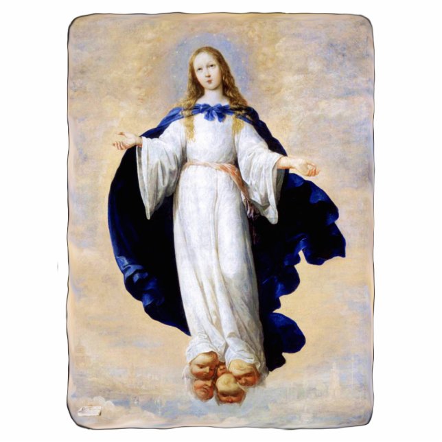 Immaculate Conception Cloud and Cherub - Zurbaran Statuette (Front)