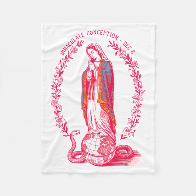 Immaculate Conception Dec 8 Virgin Mary Catholic D Fleece Blanket (Front)
