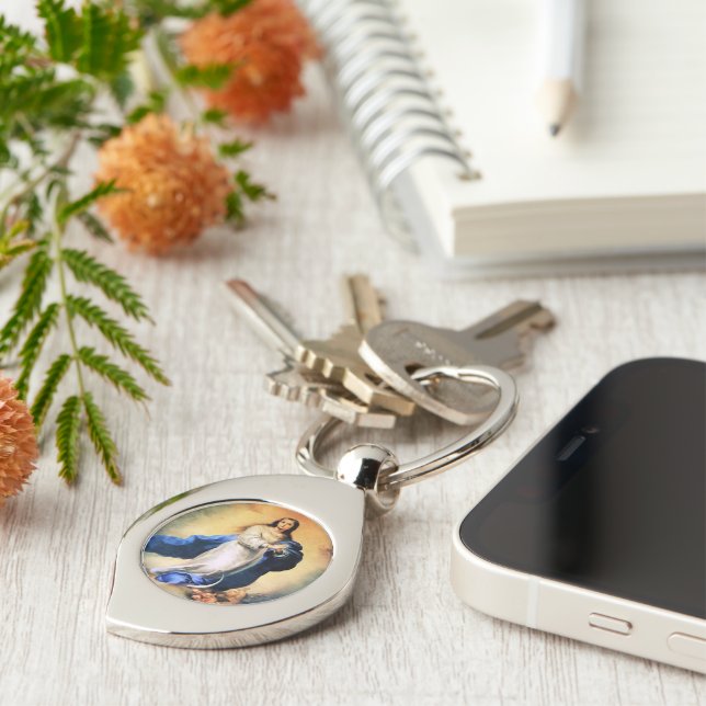 Immaculate Conception Gold Keychain (Side)