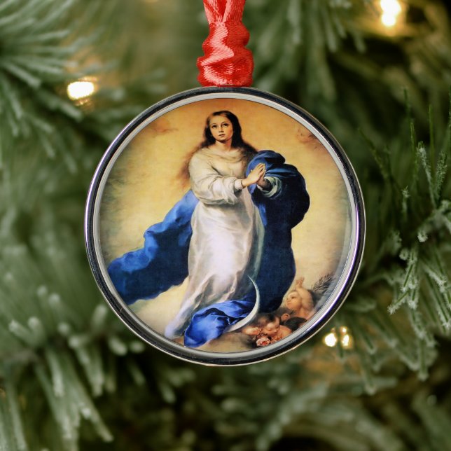 Immaculate Conception Gold Metal Ornament (Tree)