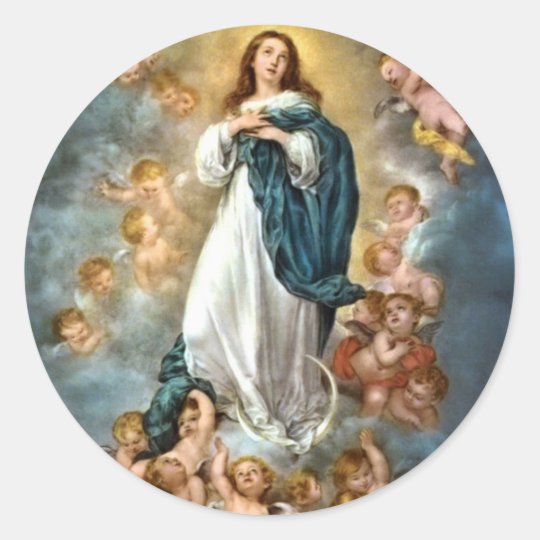 Immaculate Conception of Mary Classic Round Sticker | Zazzle.com